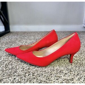 Cole Haan Womens Go-To Pa Pump Size 9.5 B Red Suede Pointed Heel